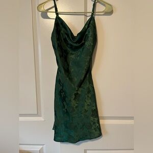 Lulu's Emerald Satin Gown